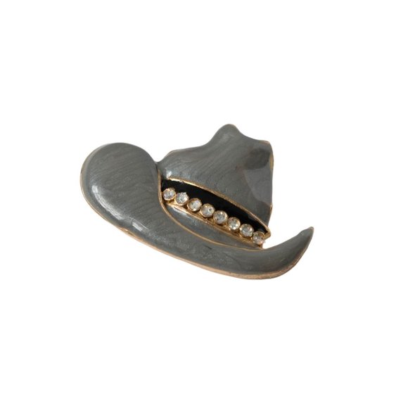 Whimsical Pin Set of 2 Brooches Western Cowboy Boots and Hat Pin Set Vintage Cos - Picture 3 of 6